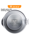 ZOLELE Electric Kettle SH1701B 1.7L Electric Kettle With Double Walled Glass Lid,1800W Fast Boiling, Keep-Warm Function and Cold