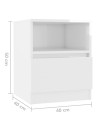 Bed Cabinet High Gloss White 40x40x50 cm Engineered Wood