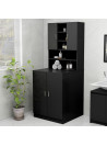 Washing Machine Cabinet Black 70.5x25.5x90 cm