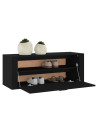 Wall Shoe Cabinet Black 100x35x38 cm Engineered Wood