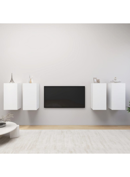 TV Cabinets 4 pcs White 30.5x30x60 cm Engineered Wood