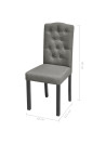 2 Dining Chairs Fabric Upholstery Dark Grey