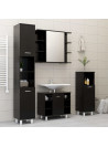 4 Piece Bathroom Furniture Set Black Engineered Wood