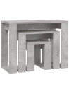 Nesting Tables 3 pcs Concrete Grey Engineered Wood
