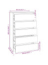 Drawer Cabinet White 60x36x103 cm Engineered Wood