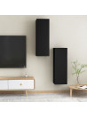 TV Cabinets 2 pcs Black 30.5x30x90 cm Engineered Wood