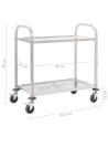 2-Tier Kitchen Trolley 96.5x55x90 cm Stainless Steel