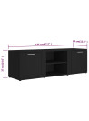 TV Cabinet Black 120x34x37 cm Engineered Wood