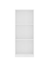 3-Tier Book Cabinet White 40x24x108 cm Engineered Wood