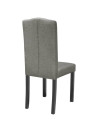4 Dining Chairs Fabric Upholstery Dark Grey