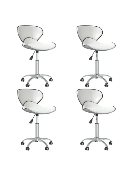 Swivel Dining Chairs 4 pcs White Faux Leather