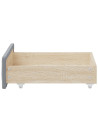 Bed Drawers 2 pcs Light Grey Engineered Wood and Fabric