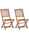 Folding Garden Chairs 2 pcs with Cushions Solid Acacia Wood (313321+314887)