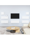 7 Piece TV Cabinet Set White Engineered Wood