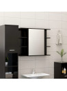 3 Piece Bathroom Furniture Set Black Engineered Wood