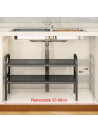 Multifunctional 2 layer kitchen under sink organizer, multi specification 2 layer expandable under sink