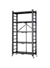 Foldable 5-Tier Heavy Duty Wide Shelving Unit with Wheels, Storage Rack,Foldable Large Capacity