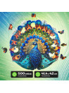 ESC WELT Peacock Wooden Puzzles 500 Pieces Captivating Mind Game for Teens and Adults