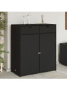 vidaXL Garden Storage Cabinet Black 105x55x113 cm Poly Rattan