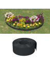 vidaXL Garden Edgings 4 pcs Black 10 m 20 cm Polyethylene