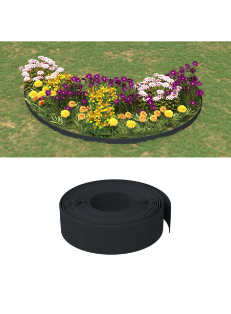vidaXL Garden Edging Black 10 m 15 cm Polyethylene