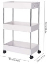 GStorm Storage Cart with Wheels, Shelving Unit, Slide Out Organizer Tower for Kitchen Bathroom Laundry Room (3 Tier)