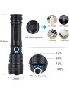 Tactical LED Flash Light - 10000 Lumens, Rechargeable, 5 Light Modes, Waterproof, Compatible with AAA, 18650 and 26650 batteries