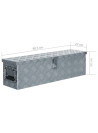 vidaXL Aluminium Box 80.5x22x22 cm Silver