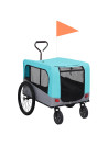 vidaXL 2-in-1 Pet Bike Trailer & Jogging Stroller Blue and Grey