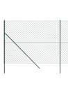 vidaXL Chain Link Fence Green 1.6x10 m