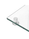 vidaXL Speaker Stands 2 pcs Silver Tempered Glass 3 Pillars Design