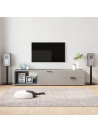 vidaXL Speaker Stands 2 pcs Black Tempered Glass 1 Pillar Design