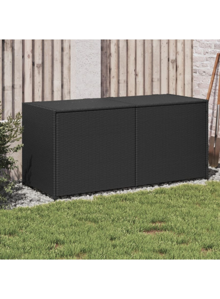 vidaXL Garden Storage Box Black 283L Poly Rattan