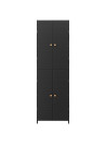 vidaXL Garden Storage Cabinet Black 59x40x180 cm Poly Rattan