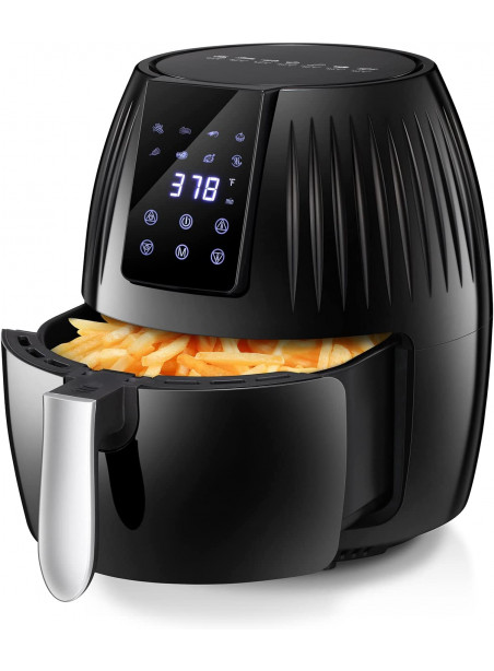 8-IN-1 Large Air Fryer with Nonstick Basket, LED Display, Temperature & Time Control