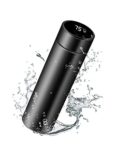 Smart Water Bottle, 500ml LED Temperature Display Thermos Cup, Stainless Steel Vacuum Travel Mug for 24 Hours