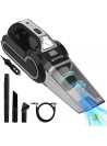 4-in-1 Portable Car Vacuum Cleaner, with Digital Tire Pressure Gauge LCD Display and LED Light