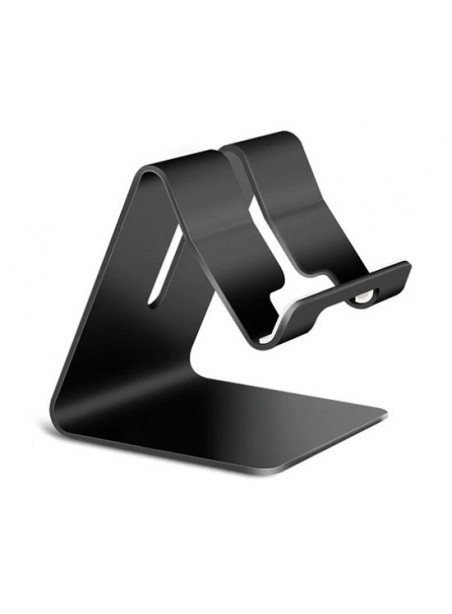 Universal Aluminium Phone Stand - Black (for Phones & Small Tablets)-Black