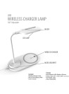 LED Desk Lamp with Wireless Charger, 3 Color