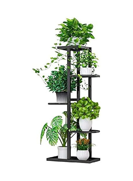Plant Stand - 6 Potted Flower & Plants Racks, Carbon Steel Metal Plant